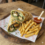 Chicken Chatni Roll With Fries