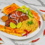 Whole Chicken Grilled Served With Rice & Grilled Bread