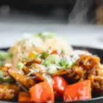 Mangolian chicken with fried rice